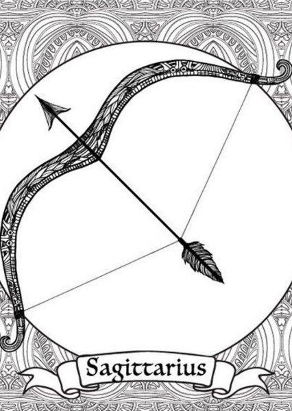 Раскраска Стрелец знак зодиака