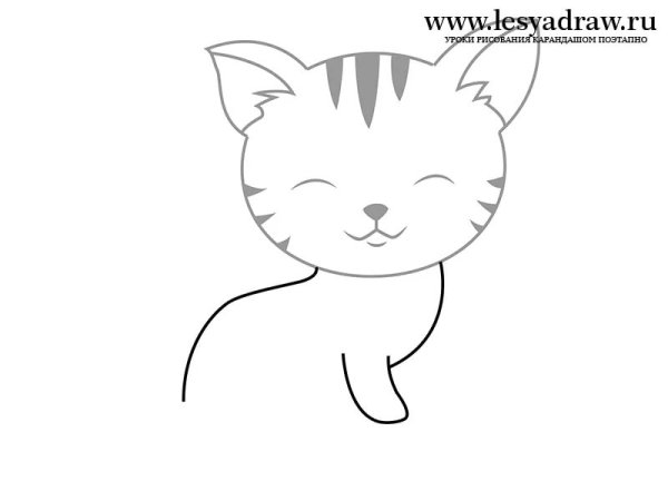 Милый котик рисунок легкий