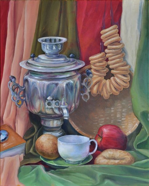 Чубаков Антон. Натюрморт с самоваром. Лето