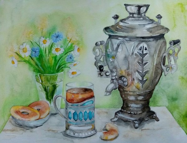 Самовар рисунок