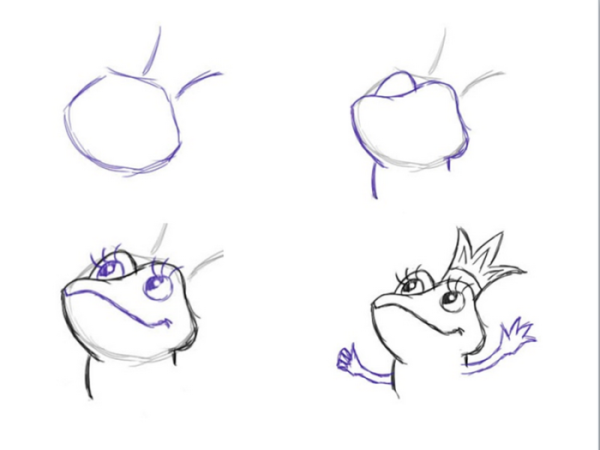 Царевна лягушка рисунок карандашом