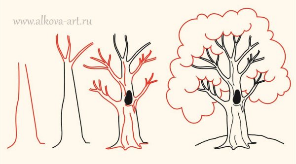 Лёгкие рисунки дерева