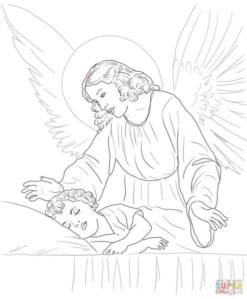 Раскраски ангела хранителя для детей