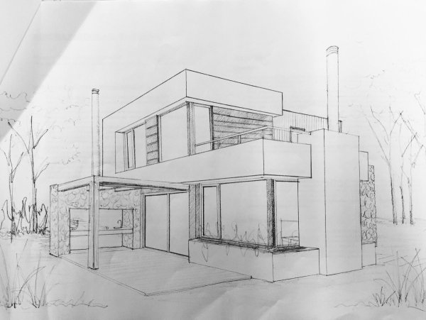 Набросок коттеджа