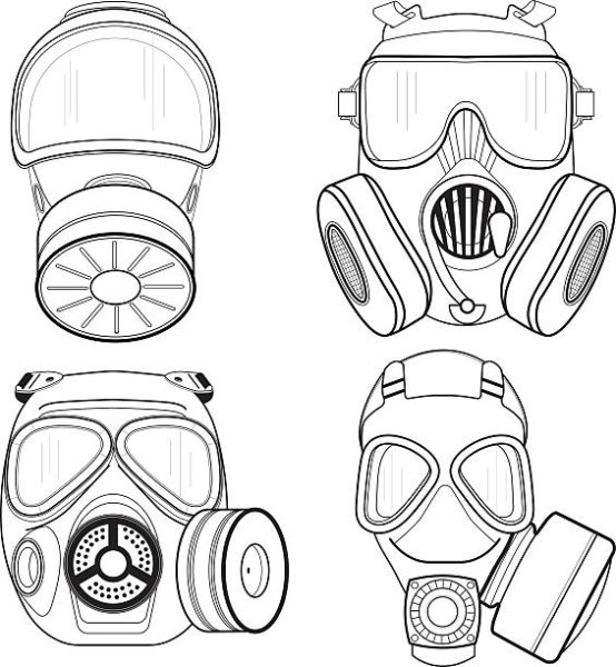 Раскраска противогаз для детей