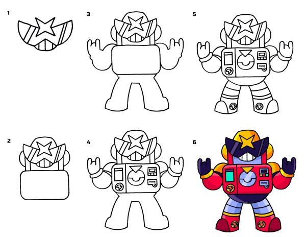 Рисунок БРАВЛ старс поэтапно