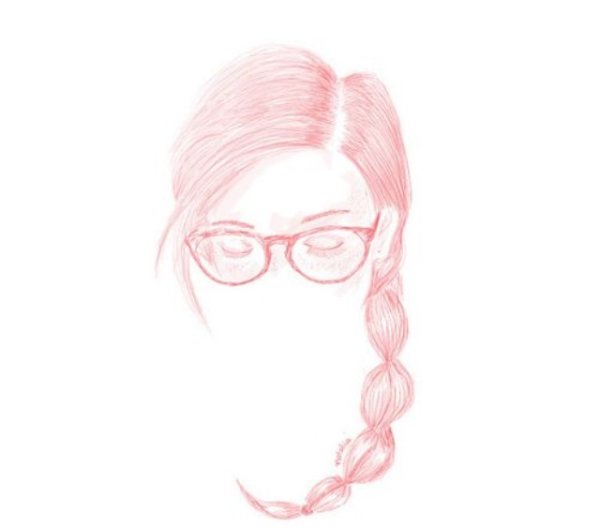 Портрет девушки в очках рисунок