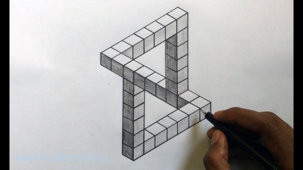 Объемные фигуры на бумаге в клетку