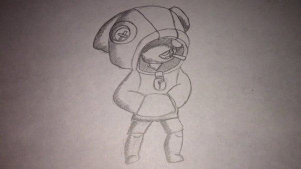 Леон из бравлстарс карандашом