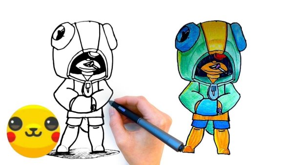 Brawl Stars нарисовать Леона