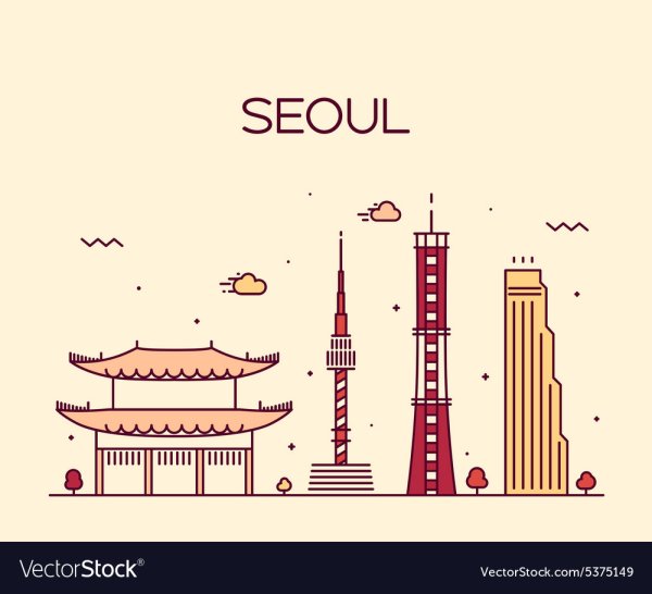 Векторная иллюстрация Сеул