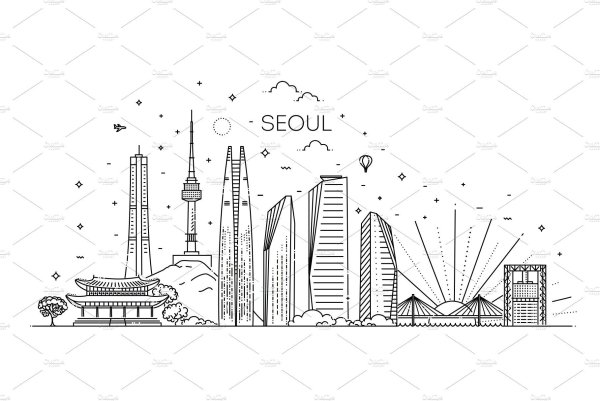 Лайн арт Векторная Графика архитектура