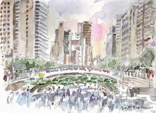 Достопримечательности Сеула рисунки