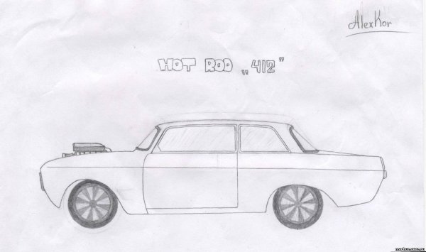 ВАЗ 2107 рисунок легкий поэтапно