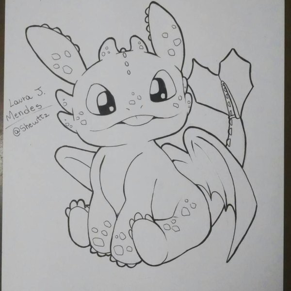 Дракончики для рисования