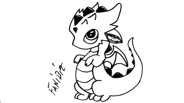 Раскраска маленький дракончик