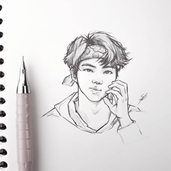 BTS Jin drawing