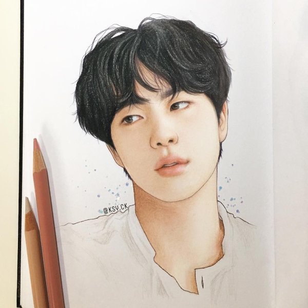 БТС скетчи карандашом Джин