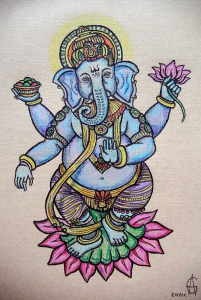 Ганеша карандашом