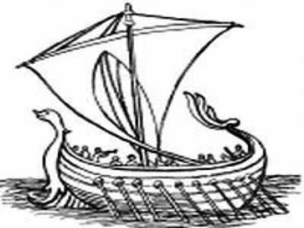 Нарисовать корабль викингов Драккар