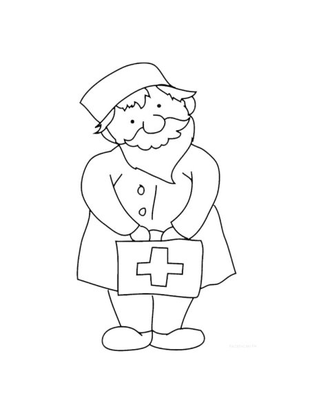 Раскраска медсестра для детей