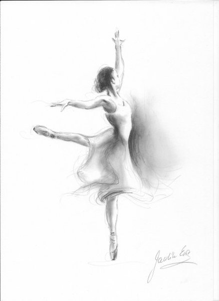 Эскиз балерины карандашом