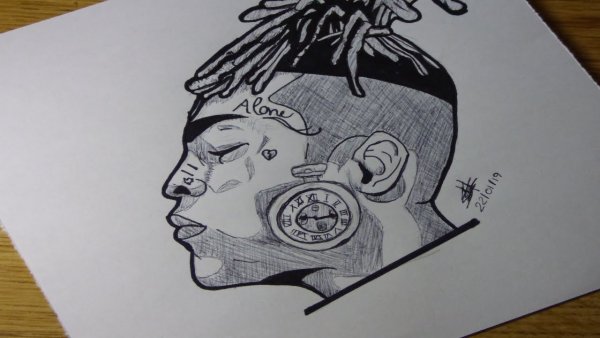 XXXTENTACION рисунок маркерами