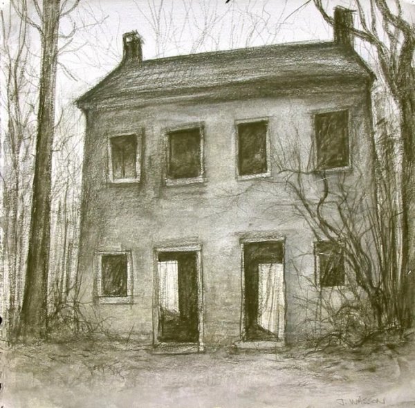 Заброшенный дом рисунок