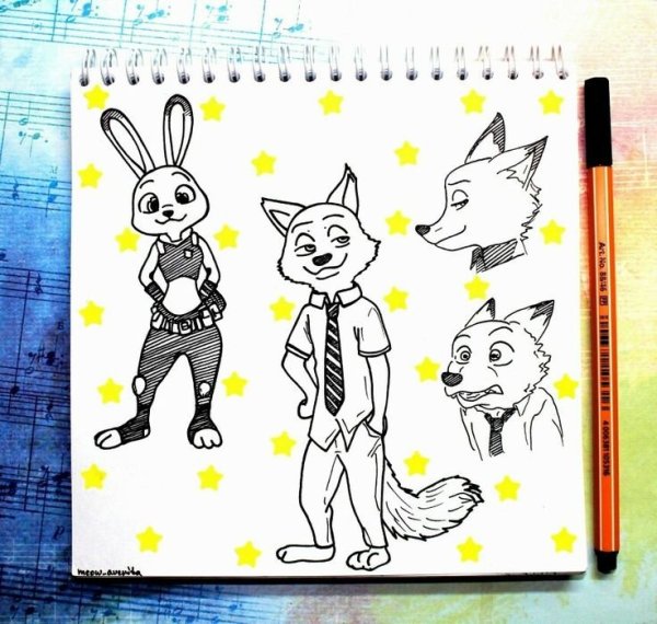 Рисунки в скетчбуке мультяшные