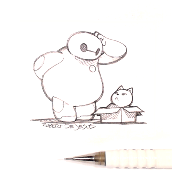 Беймакс карандашом