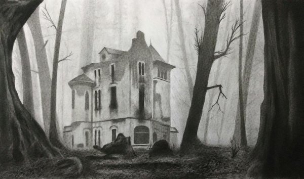 Заброшенный замок рисунок