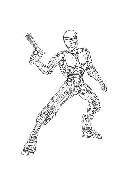 Рисунок робокопа карандашом