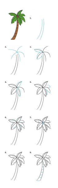 Поэтапное рисование пальмы