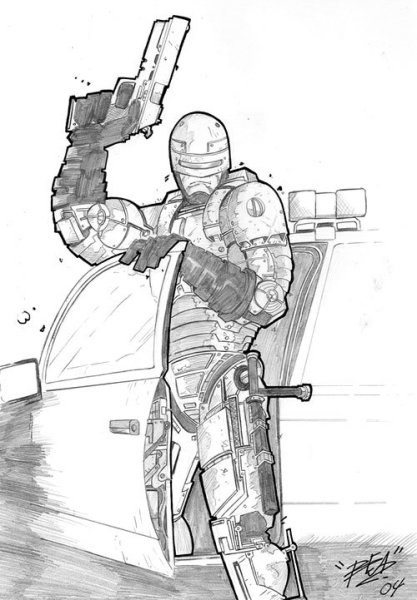 Рисунки ручкой Терминатор