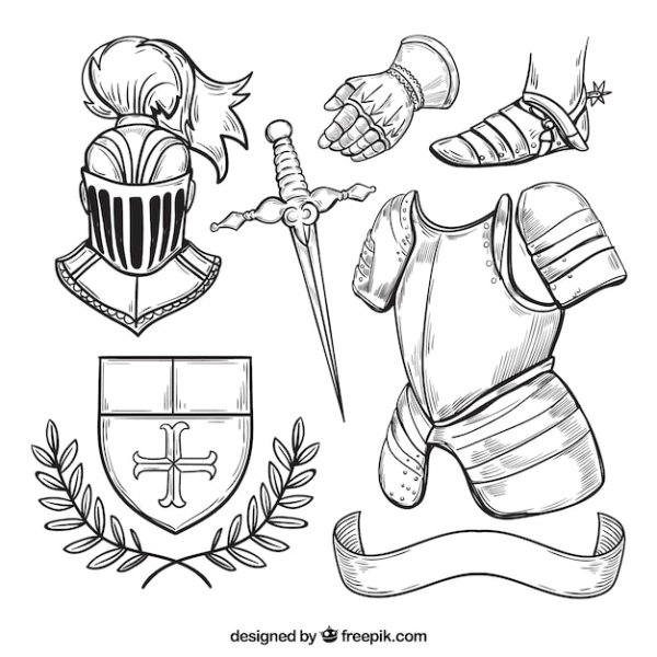 Рыцарские доспехи рисунок