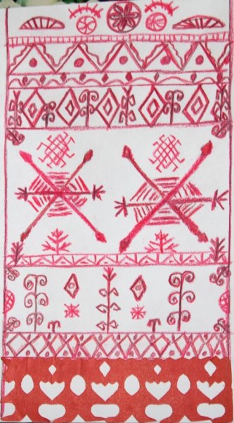 Народная вышивка на полотенце