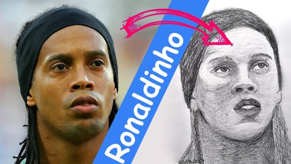 Как нарисовать портрет Роналдиньо