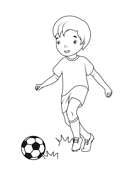 Мальчик футболист раскраска