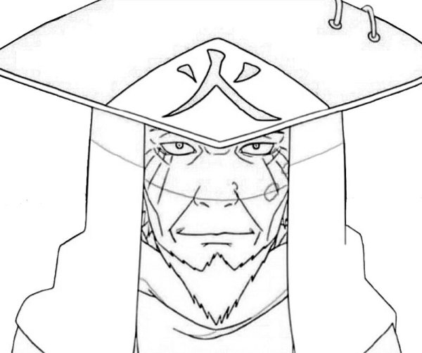 Хирузен Сарутоби черный белый