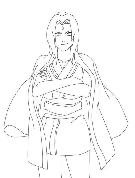 Раскраски аниме Наруто цунаде