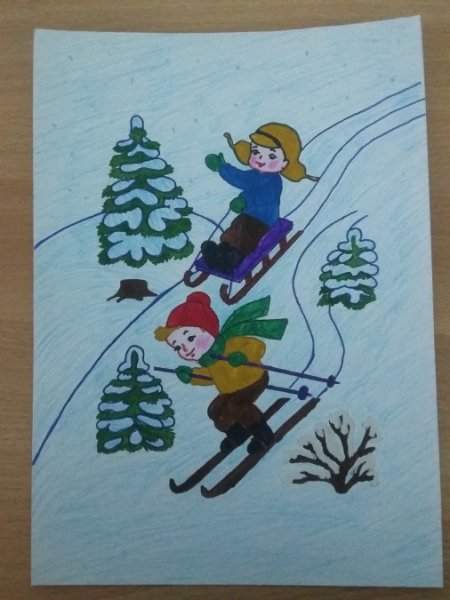 Рисование зимние каникулы