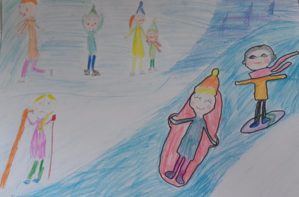 Рисование зимние забавы