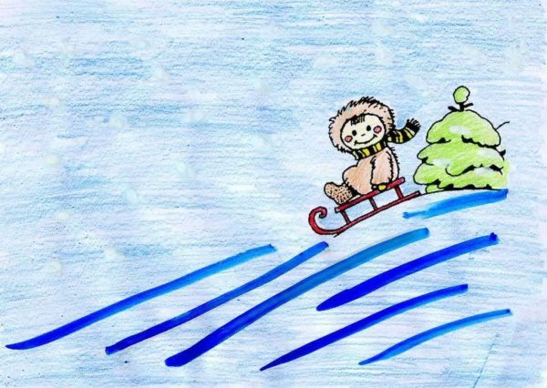 Рисование карандашами в старшей группе на тему зимние забавы