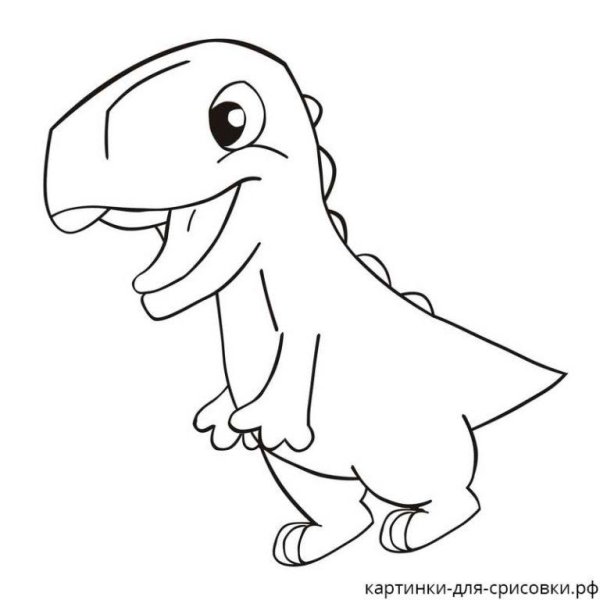 Динозавр рисунок для детей легкий