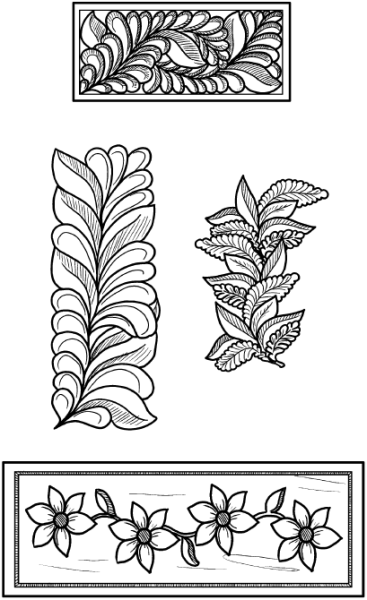 Орнаменты Кудринской резьбы