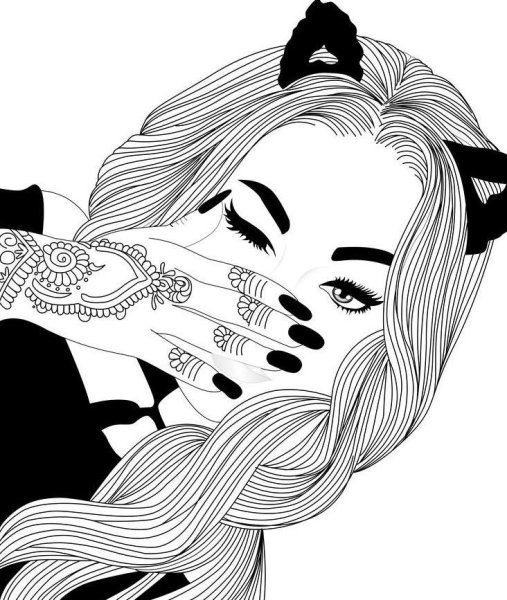 Рисунки для срисовки девушки