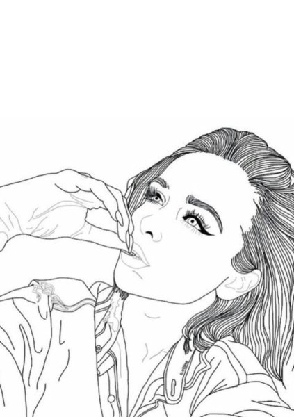 Раскраски девушки в стиле арт