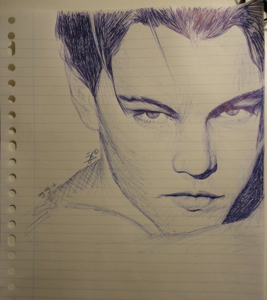 Портрет ди Каприо карандашом