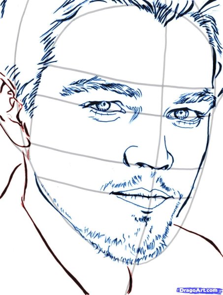 Нарисовать Леонардо ди Каприо
