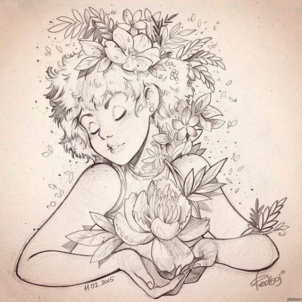 Арт цветы для срисовки